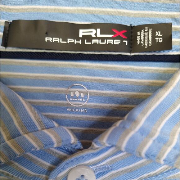 Polo Ralph Lauren RLX Golf Stripe Performance Stretch Polo Shirt XL - Picture 4 of 9